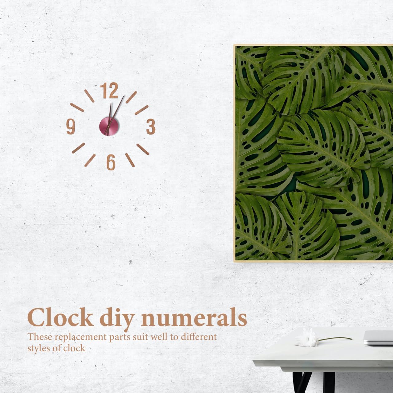 DOITOOL Clock Numerals Kit Replacement Numbers for DIY Wall Clock Repair 0.98 Inch Wooden Digital Numbers Set for Home Decor and Parts