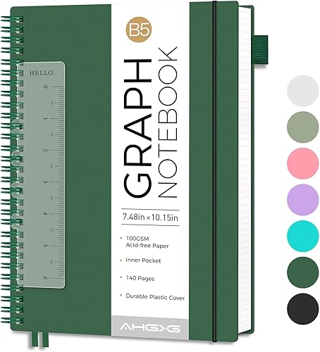 Vista 62 de AHGXG Diario de puntos y viñetas – Cuaderno de espiral de cuadrícula de puntos de 8.5 x 11 pulgadas, cuaderno de puntos grande A4, papel grueso
