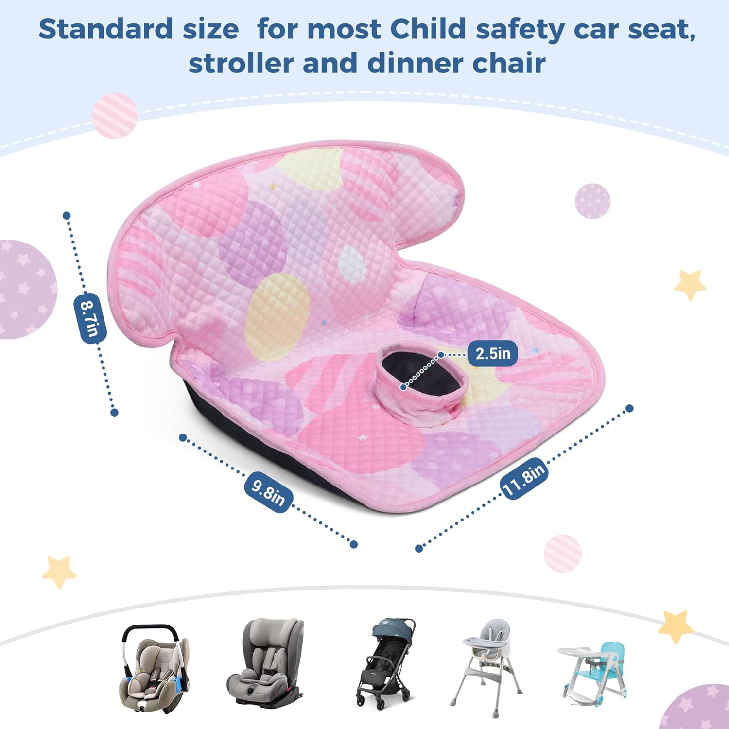 COOLBEBE Piddle Pads Car Seat Protector for Potty Training, 2 Pack Dry Waterproof Car Seat Liner Toilet Training & Strap Covers for Baby Infant, Baby Car Seat Pad Cover for Strollers, Carseat (Pink)