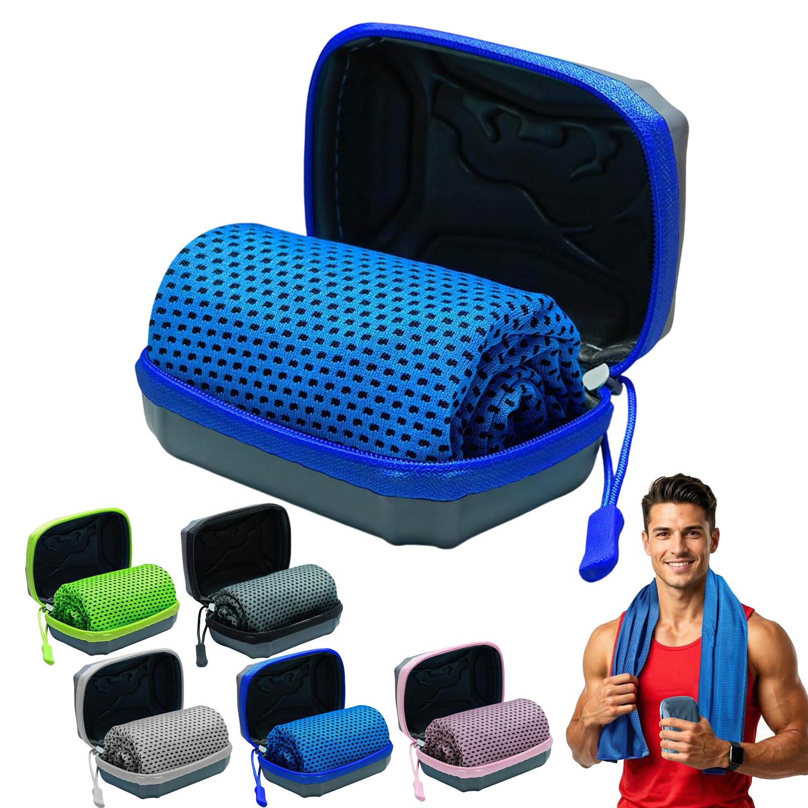 Confezione da 5 asciugamani rinfrescanti in microfibra, 30 x 80 cm, per climi caldi, ideali per palestra, allenamento, corsa, yoga, golf, campeggio per uomini, donne e bambini
