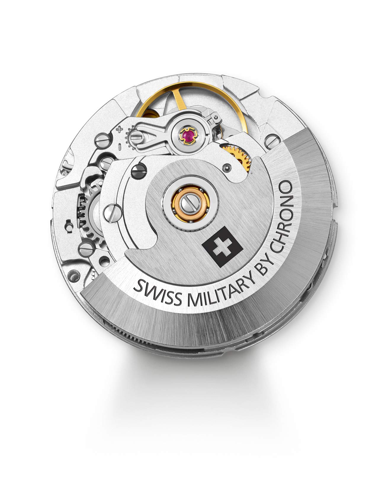 Swiss Military by Chrono Herren Uhr Armbanduhr Automatik Uhrwerk mit Lederarmband Analoge Herrenuhr Silber SMA34077.03