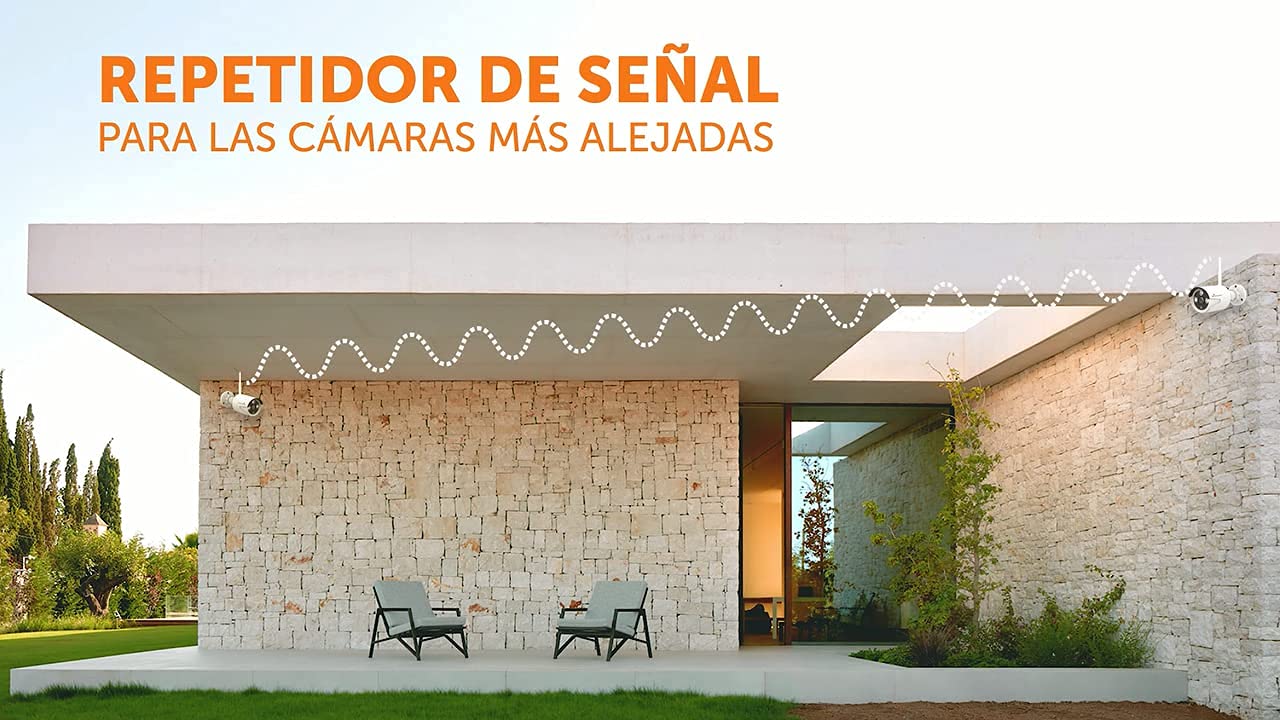 Nivian Kit de Cámaras de Vigilancia WiFi 2K con Grabador 4CH y 4 Cámaras Exterior Impermeables IP66,Visión Nocturna, Detección de Movimiento, Fácil Instalación Sin Cables, Notificaciones en App