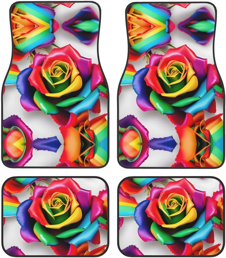 Flower Floor Mat Rainbow × Ecru村上隆フロアマット