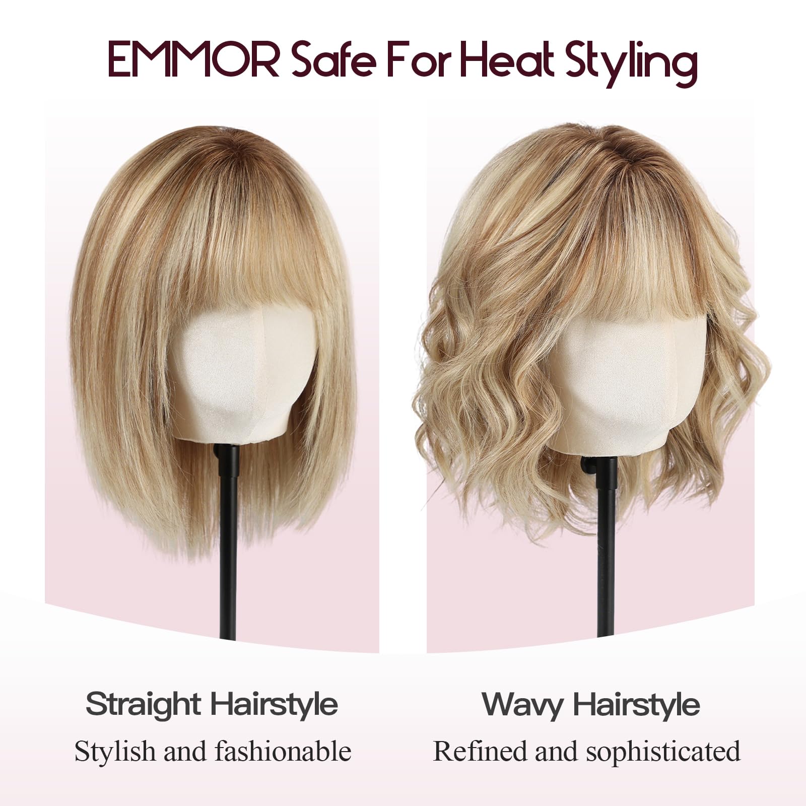 Amazon.com : EMMOR Human Hair Wig for Women - 12 Inch  display picture 1