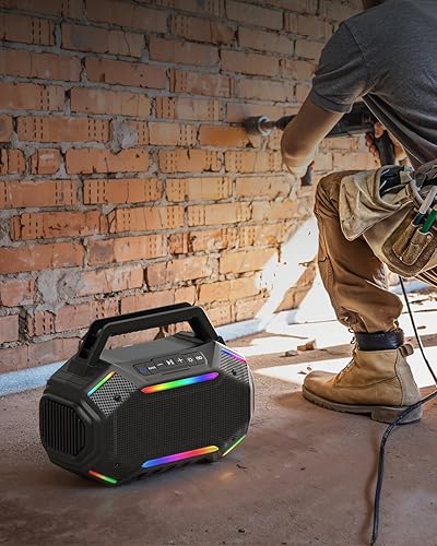 Miniatura 7 de Altavoz Bluetooth 6.0 para el lugar de trabajo con RGB, tiempo de trabajo de 30 horas, batería grande de 9000 mAh, sonido más grande de 30 W de
