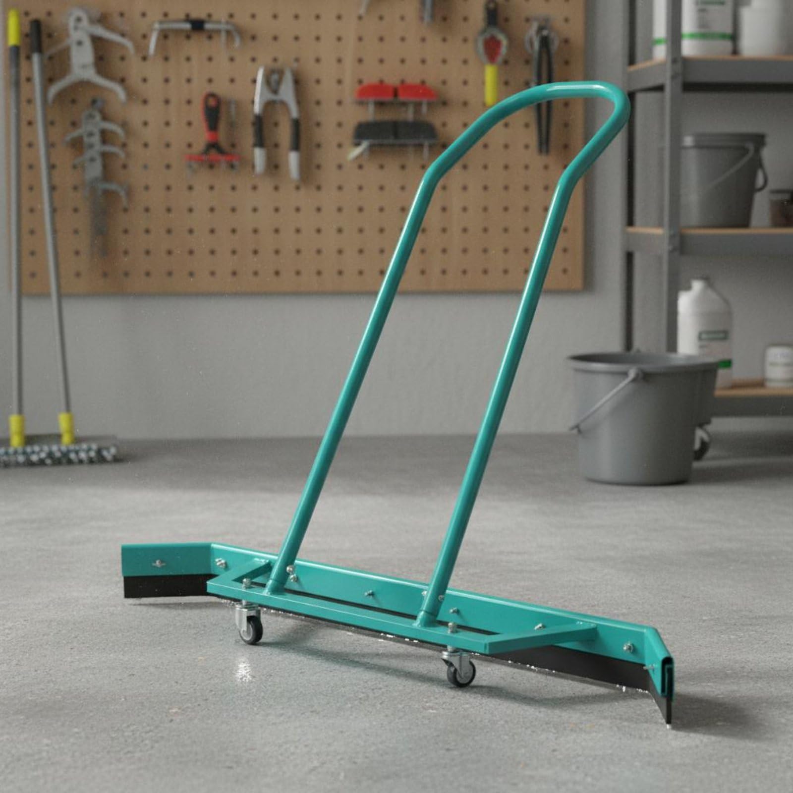 TISHITA Limpiador de Canchas de Aluminio Squeegee de Suelo Limpiador de Agua de Piso con Ruedas Completo Adecuado para Mantenimiento Diario en Canchas y Pisos Duros, Naranja