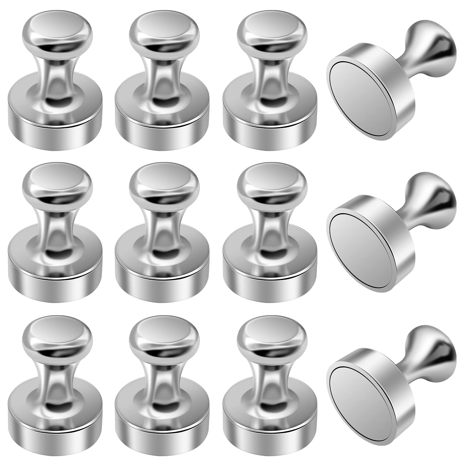 Ubitree Fridge Magnets 12Pcs, Refrigerator Magnets Magnetic Push Pins, Magnetic Thumb Tacks, Whiteboard Magnets, Map Magnets, Fridge Magnet for Kitchen Home Office School Classroom