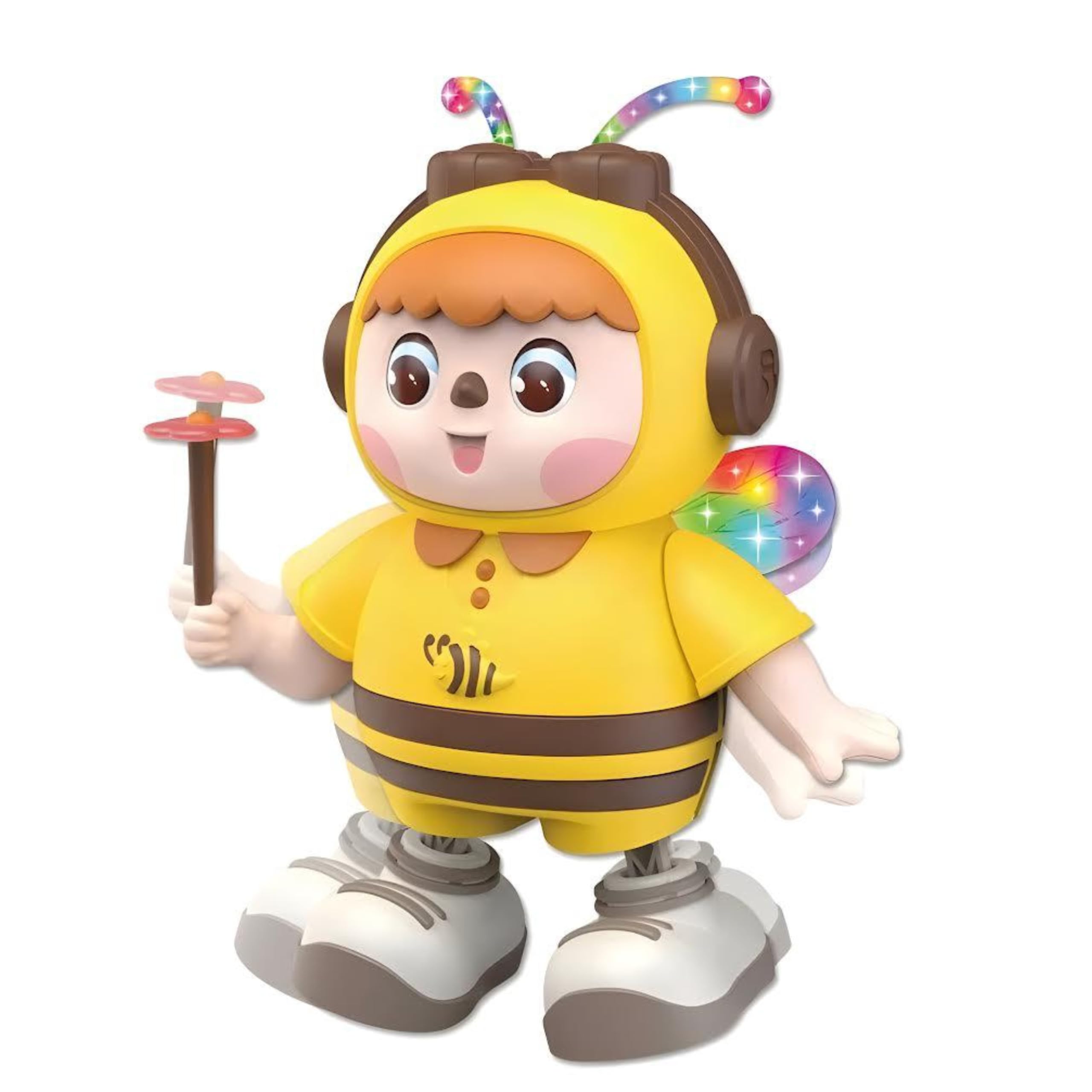 Dancing BEE Robot: Interactive Walking & Dancing Electronic Toy for Kids with LED Lights, Charming Dance Moves, Playful Wink, and Lively Music—Perfect Fun for Boys and Girls!