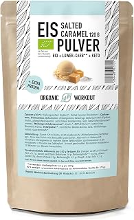 Lower-Carb* Salted Caramel Eis Mix - Cremiges Eis mit Erythrit gesüsst, bio, ohne Zucker-Zusatz nur 2,5 g verwertbare Kohlenhydrate - keto ohne Maltit - glutenfrei, bio - 125 g (Salted Caramel)