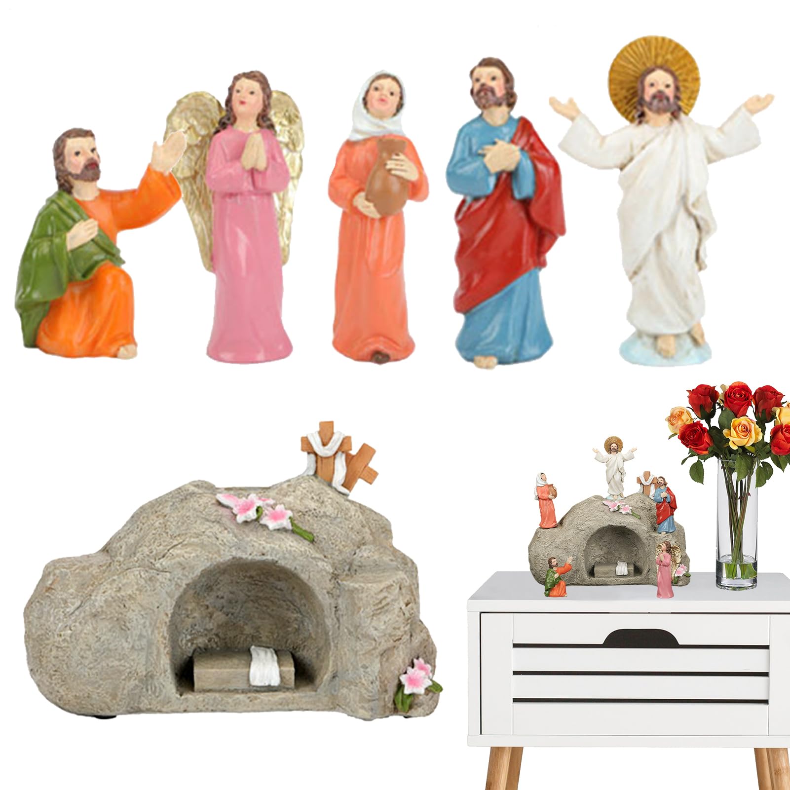 de Escena del Día de Jesús de la Ascensión – Artesanía de Resina Realista