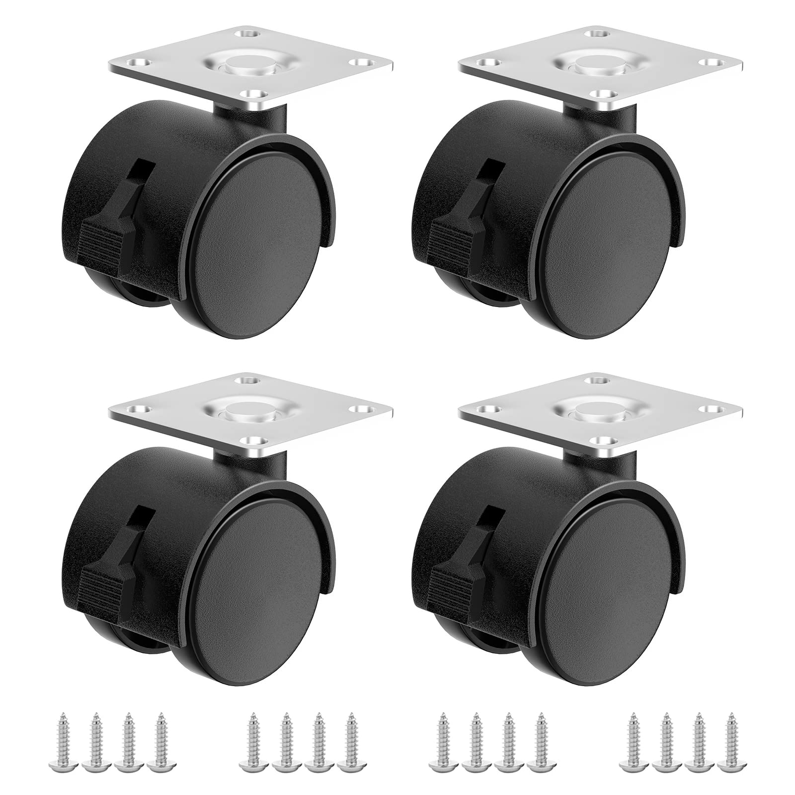 Buy 4Piece Set of 1.5 inch Furniture casters, cart Wheels with Locks