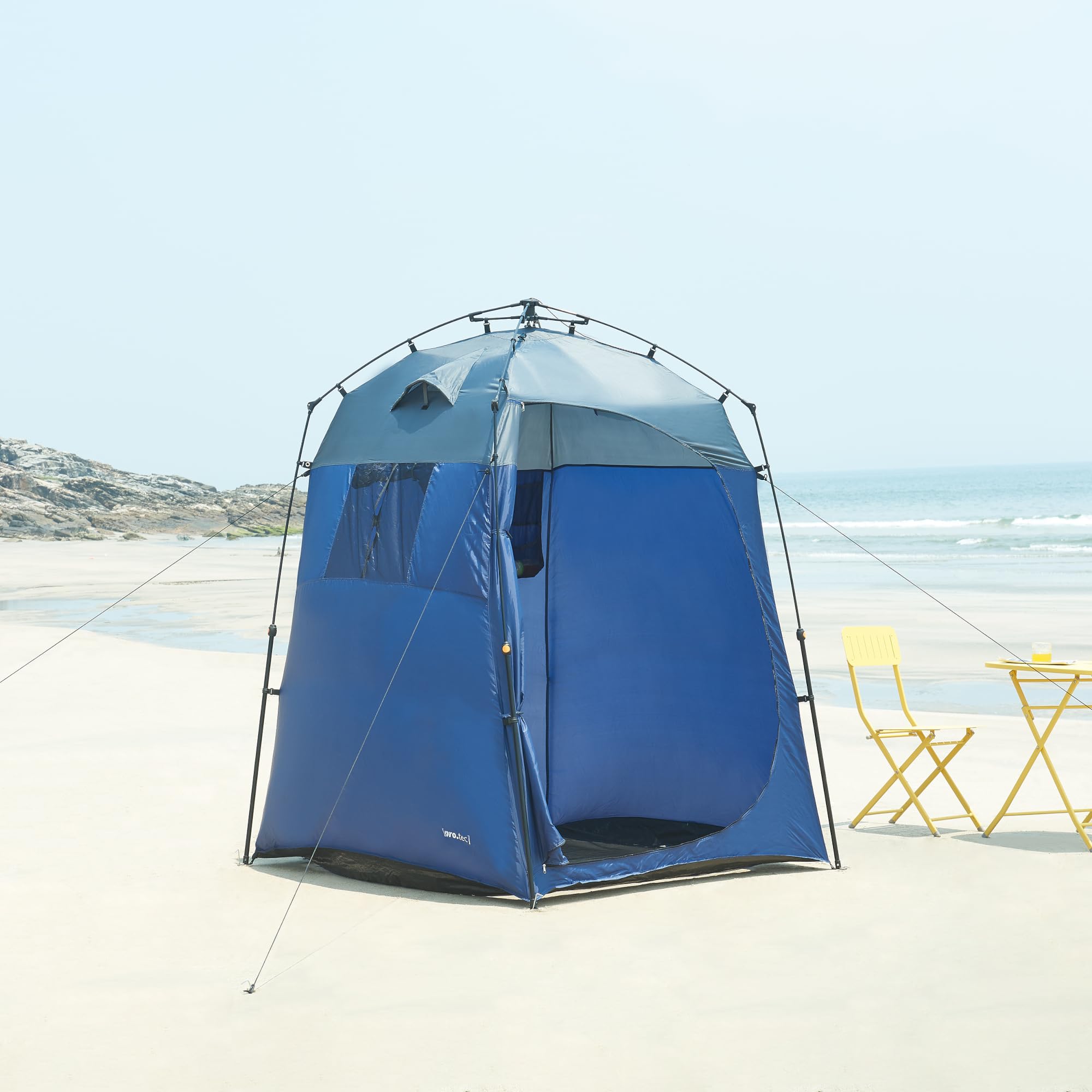 pro.tec Duschzelt Ayas Wurfzelt Pop-Up Zelt Mobile Umkleidekabine tragbar Camping Toilette Sichtschutz Outdoor Strandzelt 150 x 150 x 200 cm Blau/Grau Sport & Freizeit