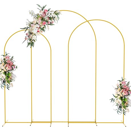 [Loninak] 3Pcs Wedding Arch Backdrop Stand, 7.2ft, 6.6ft for Party Ceremony