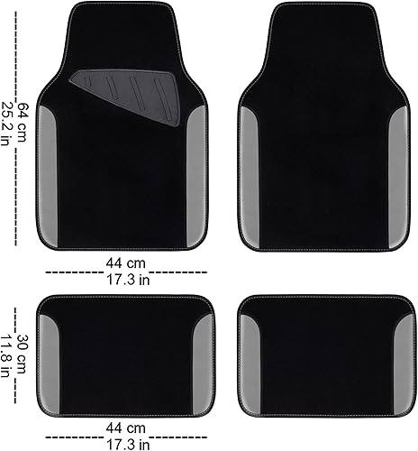 Miniatura 10 de CAR PASS Alfombrillas universales impermeables de piel sintética para automóvil, 3 unidades, color rojo, aptas para SUV, camionetas, sedanes,