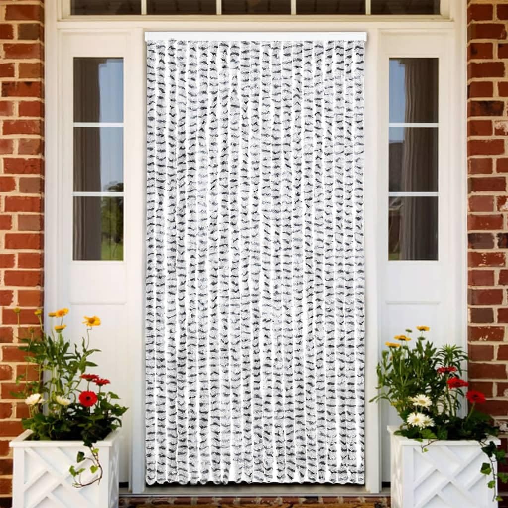Moustiquaire gris clair et foncé 90 x 220 cm chenille