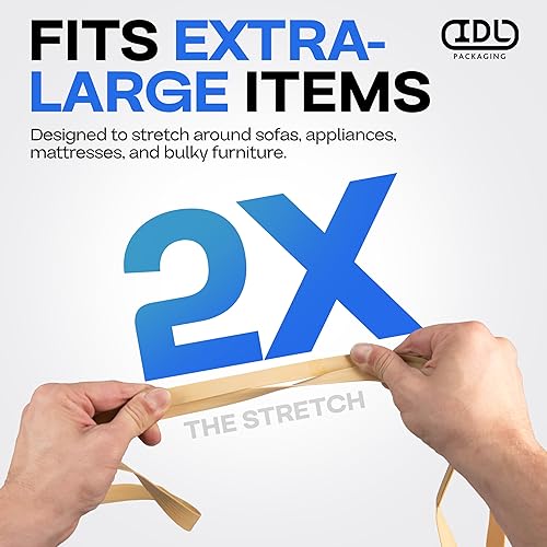 Vista 17 de IDL Packaging Bandas de goma fuertes, elásticas y flexibles de 56 pulgadas, paquete de 4, beige, elasticidad 2X, 80% goma natural, bandas