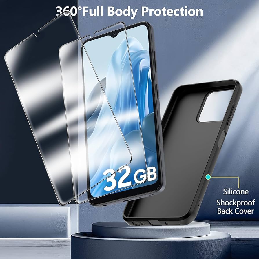 for Blackview Wave 6C Case with 2 Pack Tempered Glass Screen