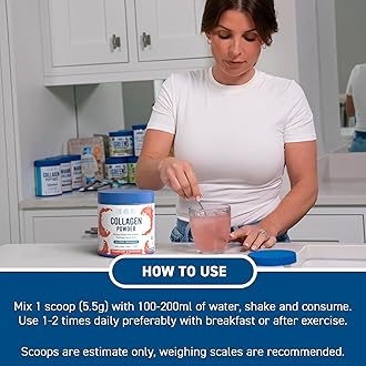 Applied Nutrition Collagen Powder - Tropical Vibes Flavour - 5000mg Hydrolysed Bovine Flavoured Collagen Peptides with Vitamin C, Hyaluronic Acid & Biotin (165g - 30 Servings)