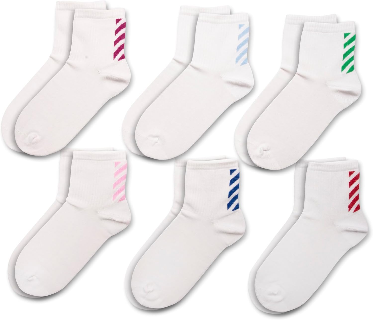 RAFRAY Athletic Sport Socks for Men & Women – Striped Design – Breathable & Comfortable – Ankle Length – Cotton – Gift Box