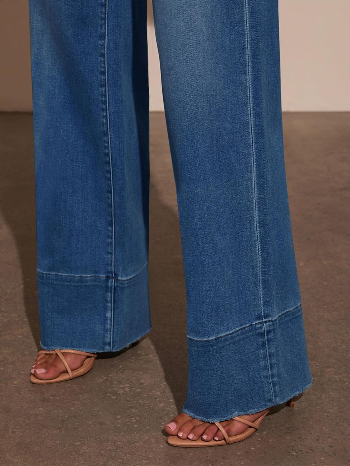 KUNMI Jeans for Women Wide Leg Baggy High Waist Boyfriends Straight Leg Stretchy Denim Pants Trendy Fall 2025