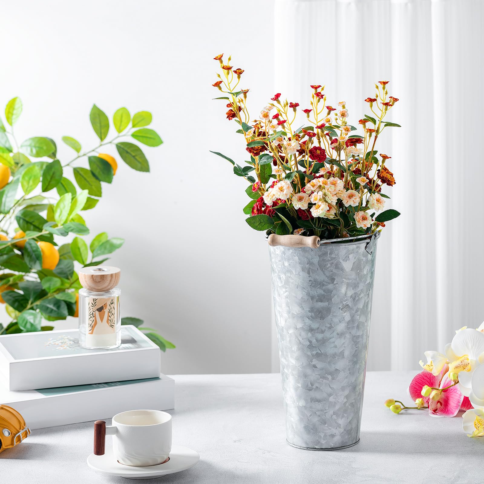 Amazon｜金属製バケツ ブリキバケツ ハンドル付き シルバー亜鉛