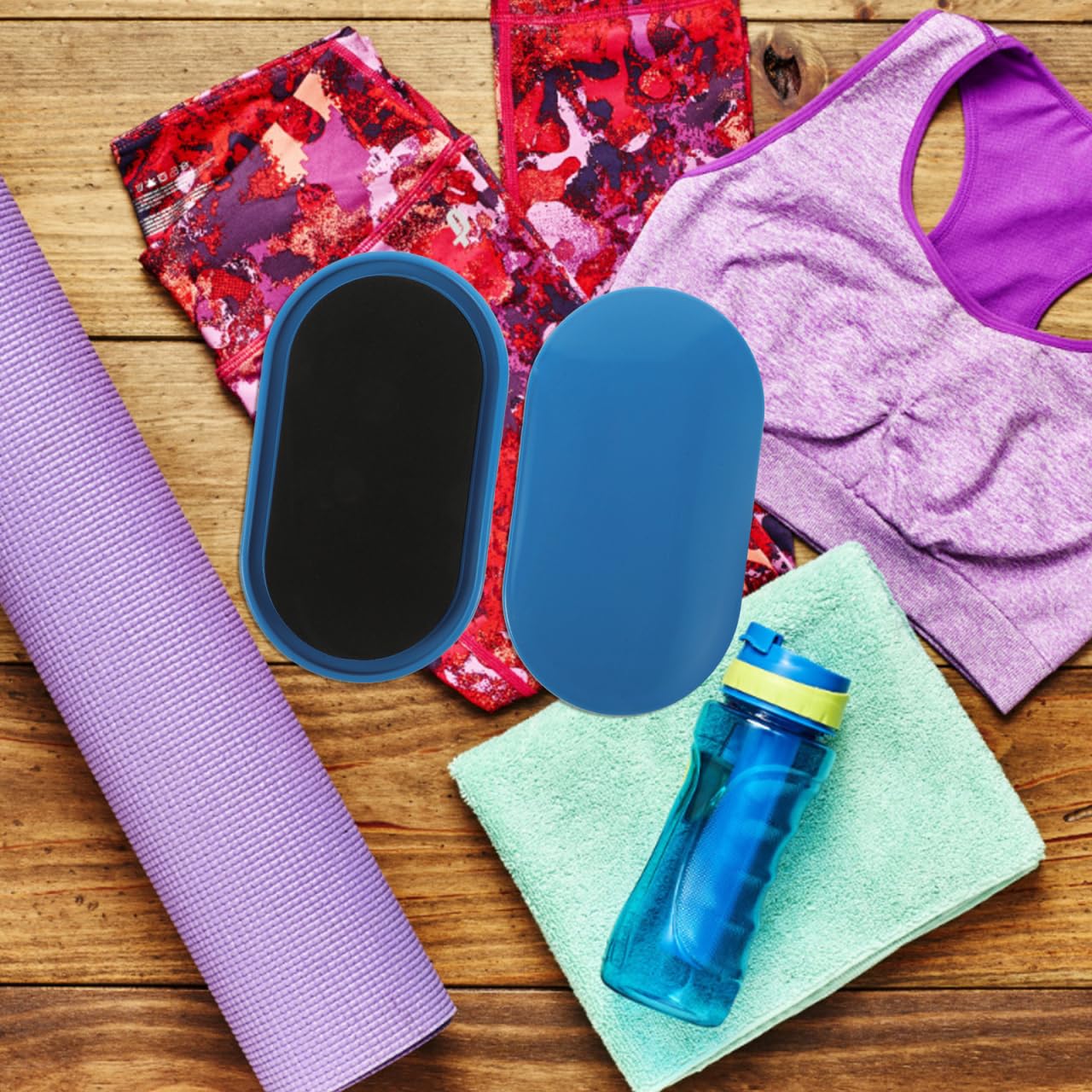 TOYANDONA 2 Stück Fitness Sliders Oval rutschfest Trainingsscheiben für Effektives Ganzkörpertraining Pilates Workout Fitnessgeräte Zuhause Blaue Gleitscheiben zur Verbesserung der