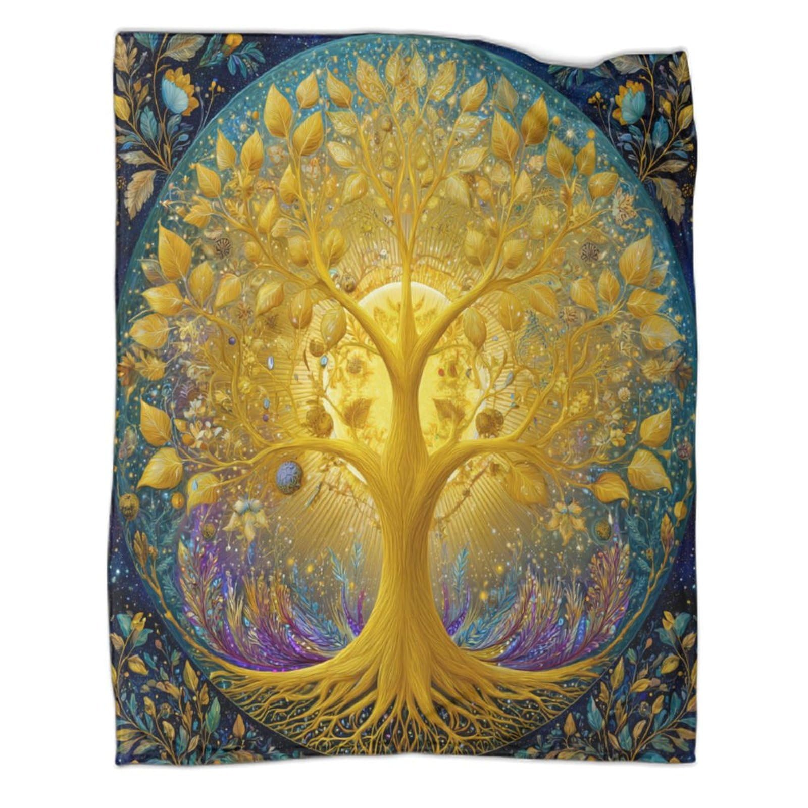 kaiyun Tree of Life in The Universe Throws,Soft And Warm Printed Flannel for Bed And Sofa 50x60inch(127x152cm)