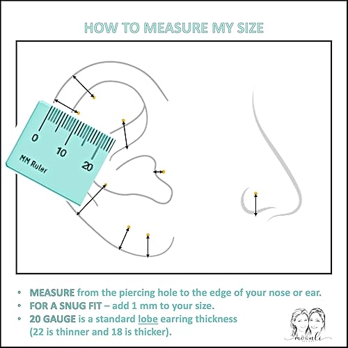 Miniatura 4 de 6mm Cartilage Helix Tragus Nose Small Gold Huggie Hoop Earrings for Women,22 Gauge