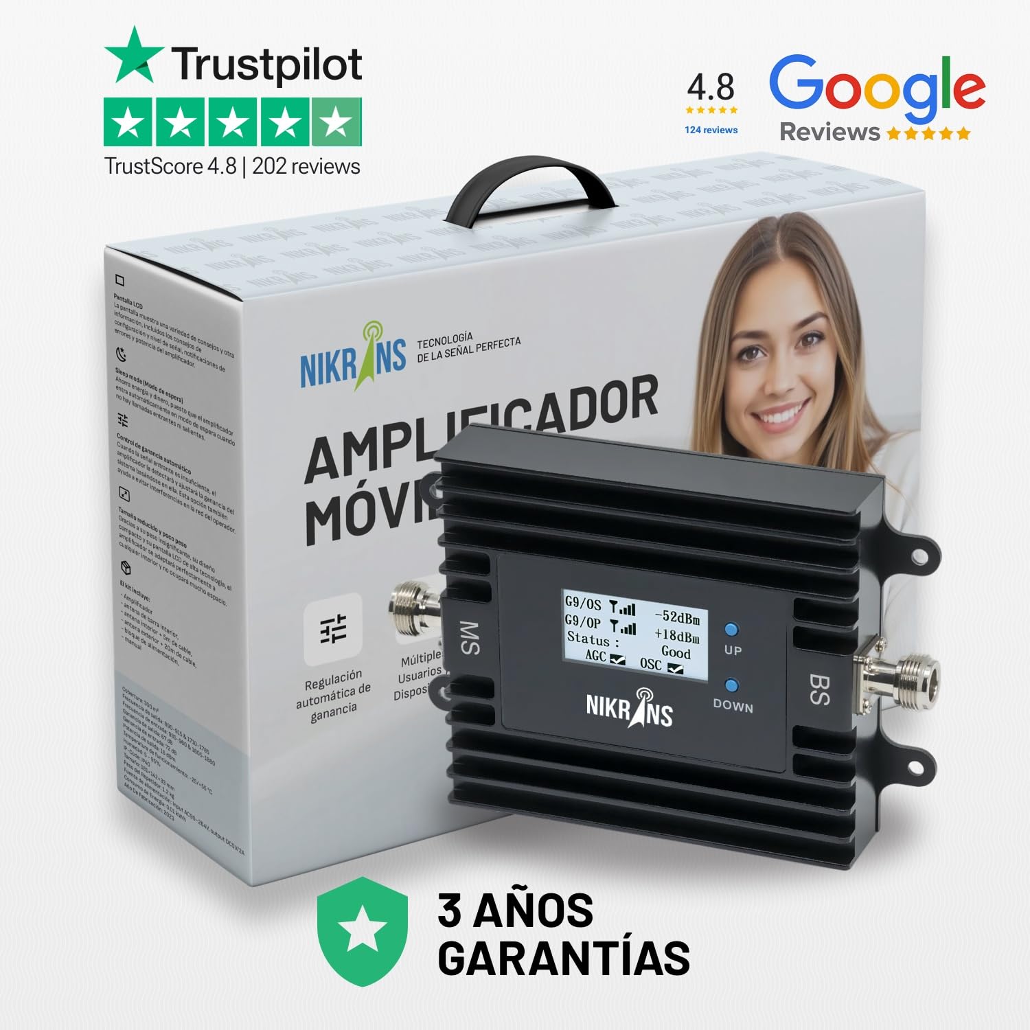Amplificateur GSM 4G 5G – Répéteur de Signal Mobile 700/900 MHz – Jusqu’à 250 m² – Appels et Internet Stables – Compatible Opérateurs Français