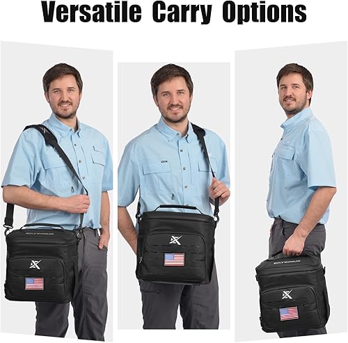 Miniatura 7 de Extremus Bolsa de almuerzo grande con aislamiento de madera capacidad de 30 latas 20 litros 7 bolsillos lonchera táctica grande a prueba de fugas