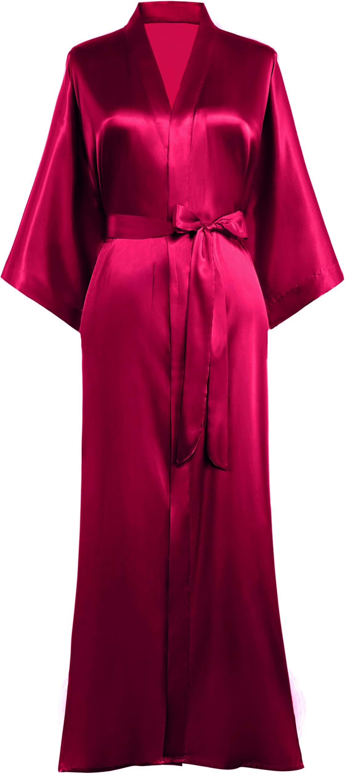 Satin Kimono Robe Women Long Silky Kimono Bathrobe Sleepwear Wedding Bridesmaid Robe