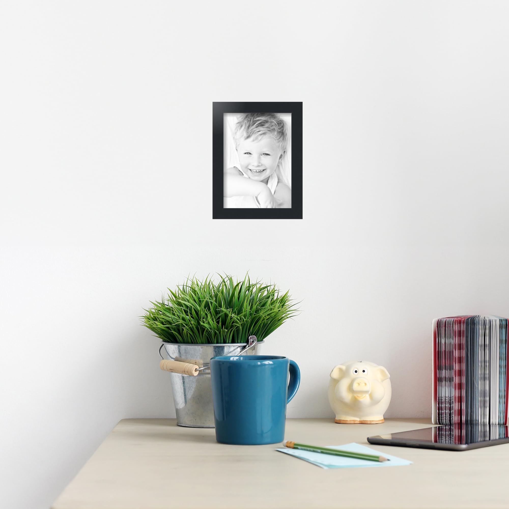Amazon.com - ArtToFrames 8x11 inch Satin Black Picture Frame