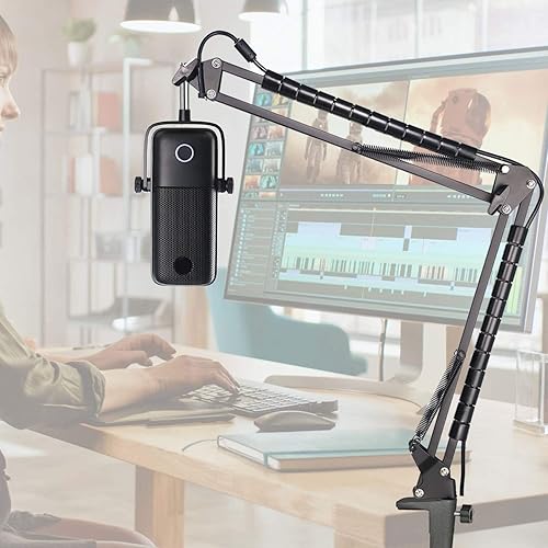 Miniatura 2 de Soporte de brazo de micrófono compatible con Elgato Wave 1 micrófono, brazo de tijera profesional ajustable para micrófono de tijera por YOUSHARES