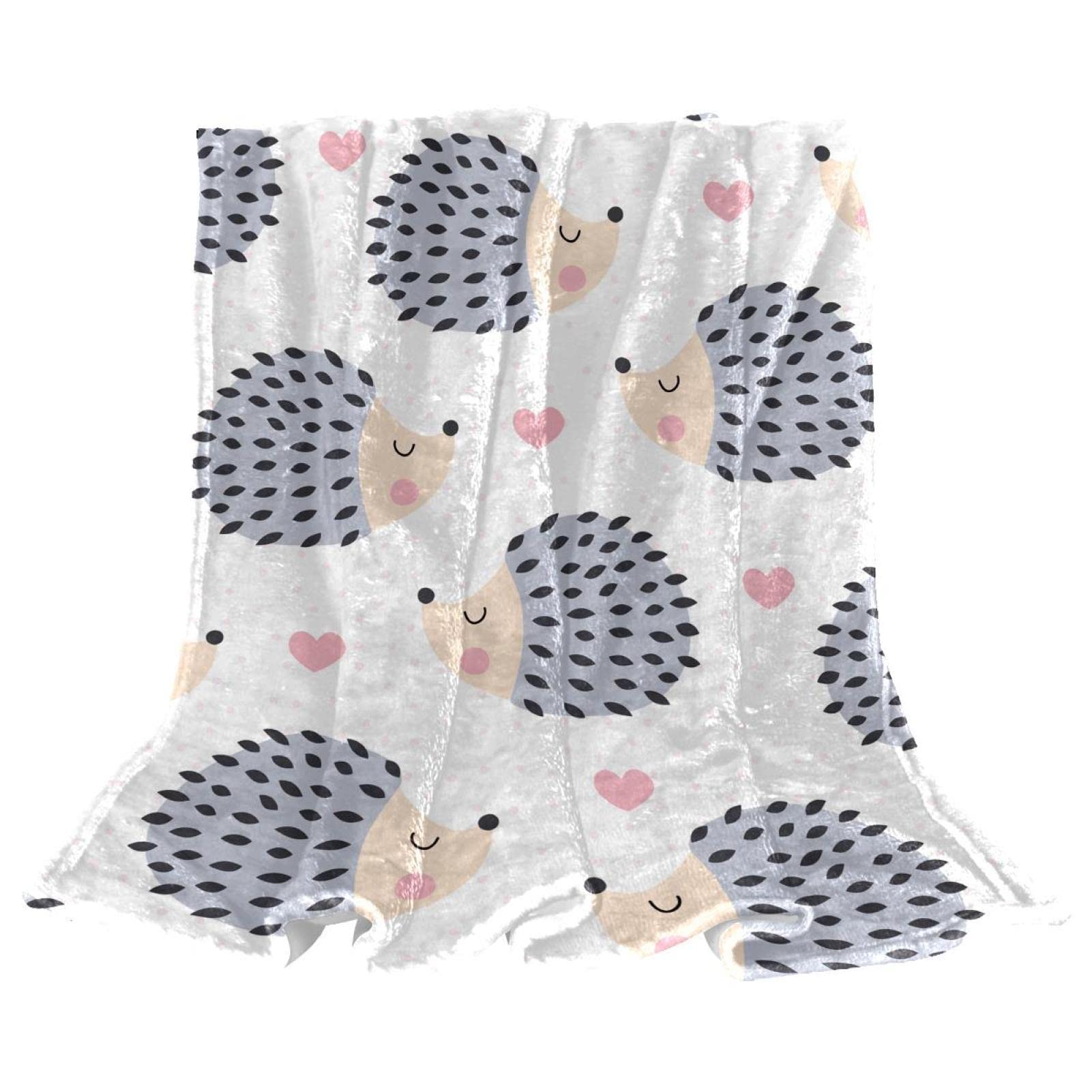 Couverture polaire legere peluche herisson mignon plaid doux canape