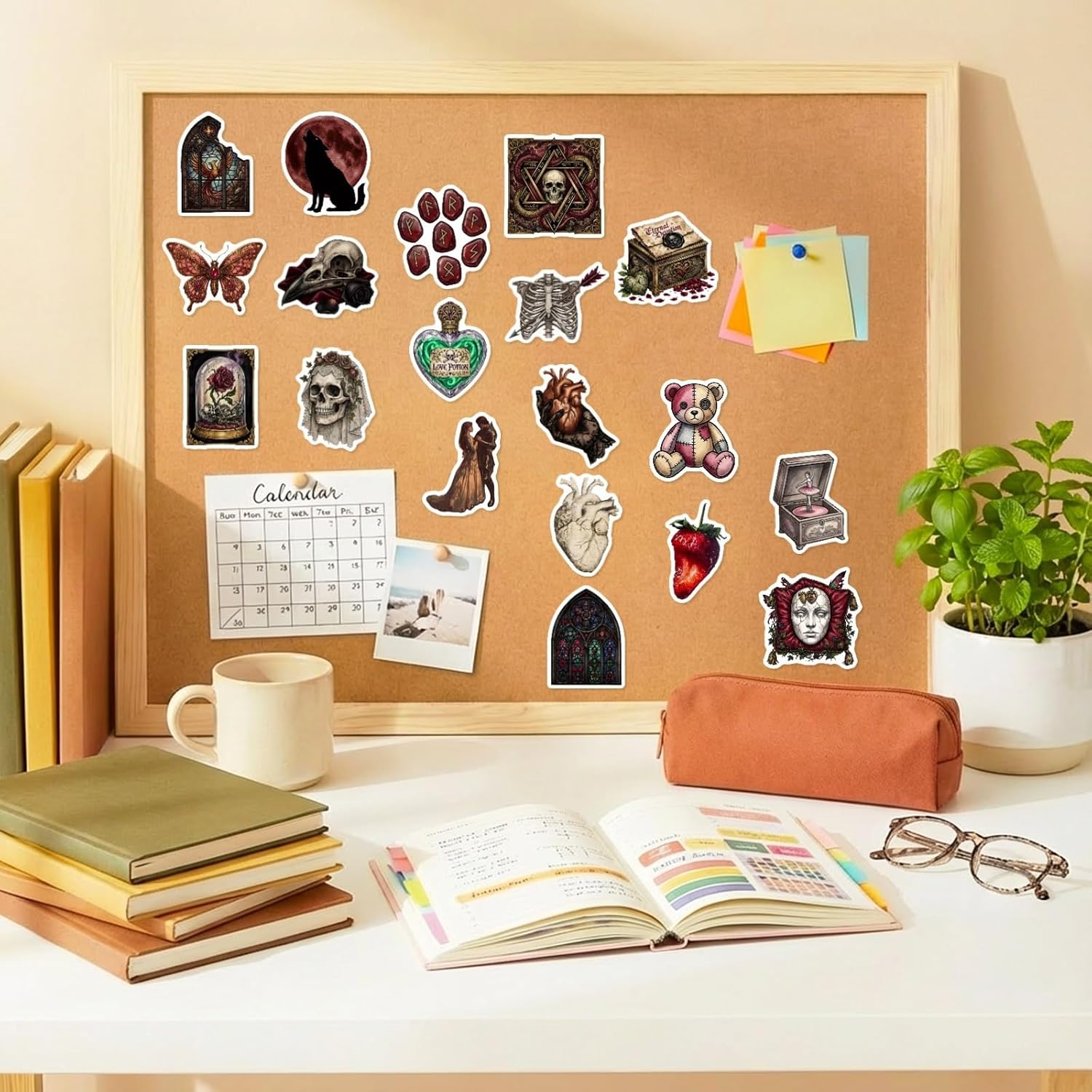 50PCS Gothic Dark Academia Stickers Waterproof Vinyl image 5