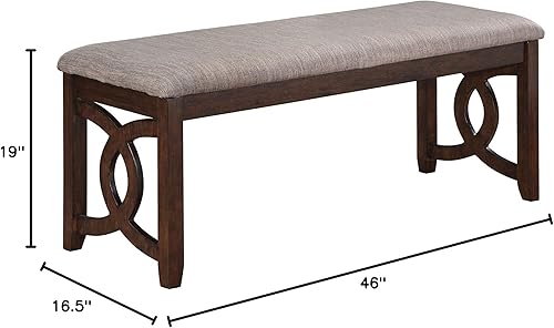 Miniatura 2 de New Classic Furniture Gia - Banco de comedor tapizado, acabado tradicional de cereza