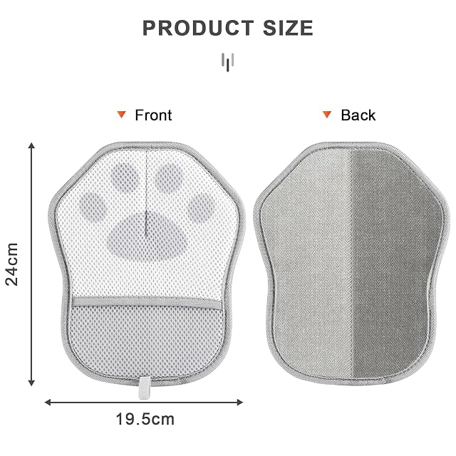 Foto 2 de 7 de JINYJIA Guante Quitapelos Mascotas 2pcs, Guantes de Pelo para Gatos de Doble Cara