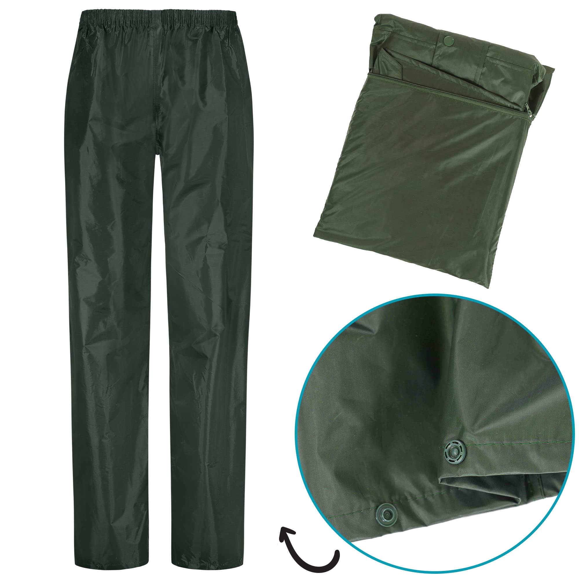 BWOLF Himalaya Unisex Traje de Lluvia Traje Impermeable hombre Traje Impermeable mujer chaqueta de lluvia + pantalones de lluvia, 2 bolsillos