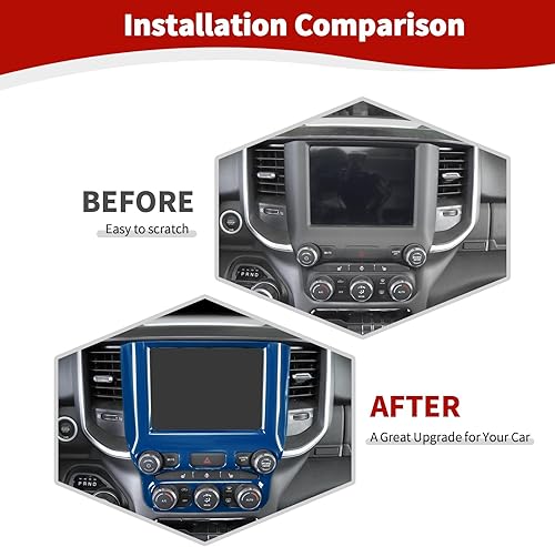 Miniatura 44 de RT-TCZ Para RAM Center Dash Radio Cover Trim para Dodge RAM 2018-Present Purple Interior Accesorio