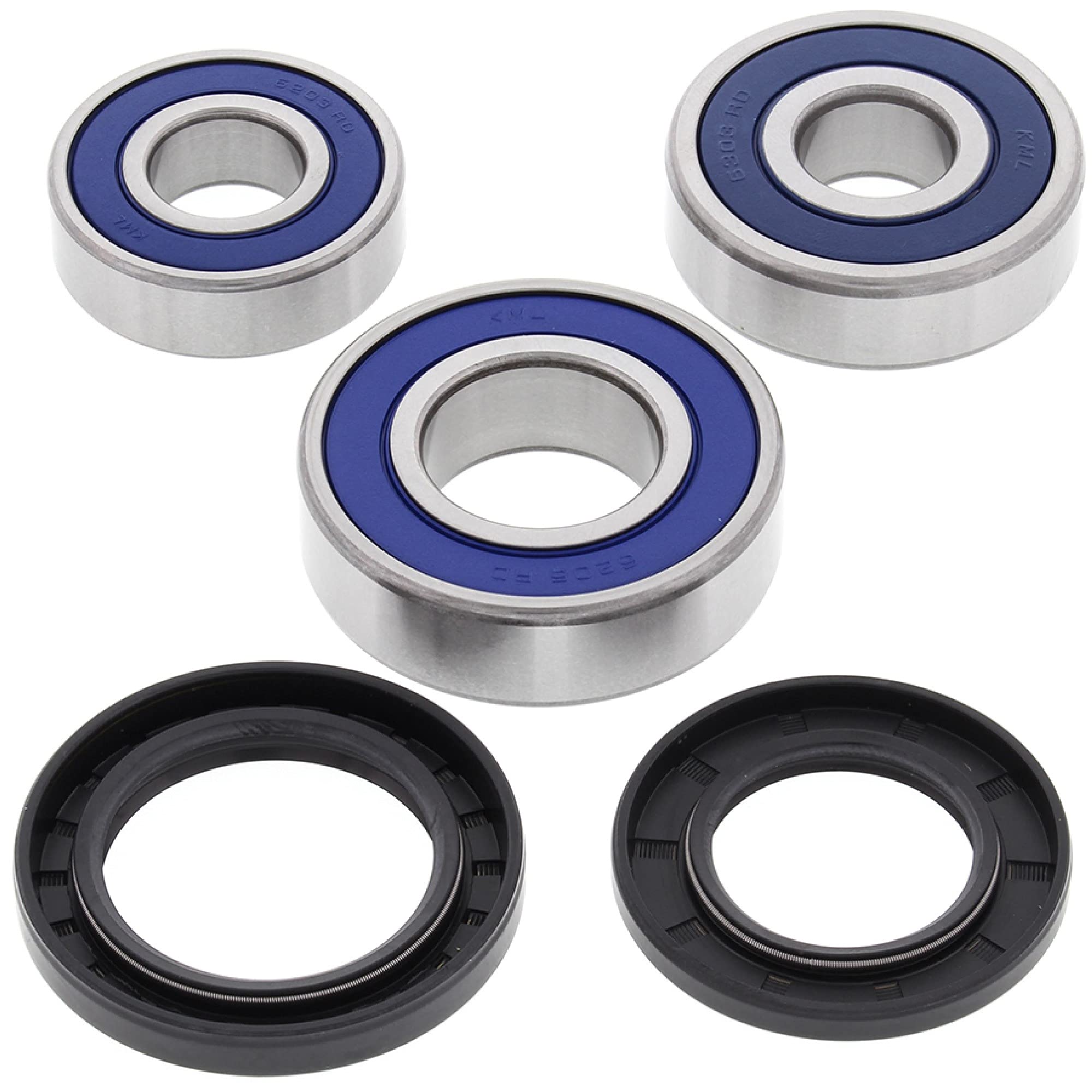 All Balls Racing 25-1234 Rear Wheel Bearing Kit Compatible with/Replacement for Kawasaki EL 250 Eliminator 1987-1994, EX 305 GPZ 1983, EX 300 Ninja