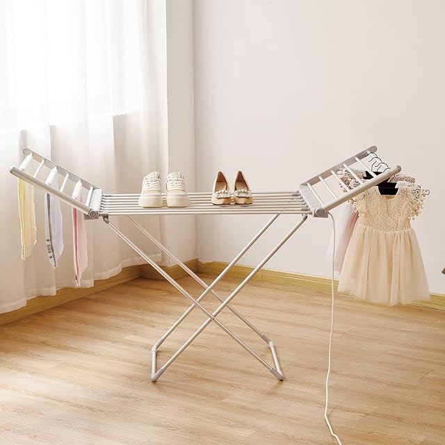 Rainberg Electric Clothes Dryer, Heated Clothes Airer, 230w Energy-Efficient 18 rails, Heated Airer, Clothes Airer, Cover Helps In Fast Drying.(Heated Clothes Airer with Cover)