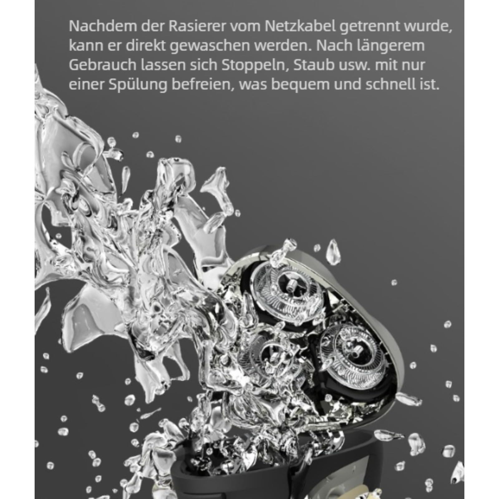 oryzon Herrenrasierer V1 Pro, Laufzeit Bartschneider Wasserdicht, Nass- & Trockenrasierer Herren (Grau)