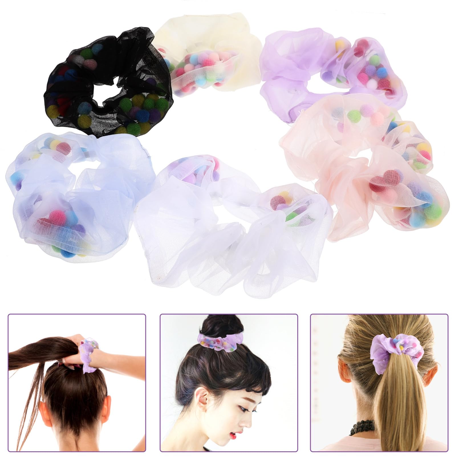 minkissy 24piezas Scrunchies De Cabello Coleteros Elásticos Para Accesorios Cabello