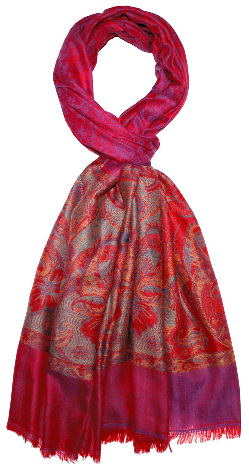 Lorenzo Cana Herrenschal Kaschmirschal 100% Kaschmir jacquardgewebt modisches Paisleymuster Schal Schaltuch Kaschmirtuch eleganter Männerschal in Rottönen - 7836511