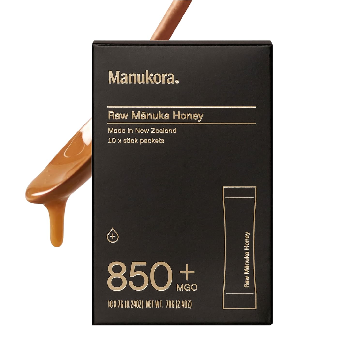Manukora UMF 20+/MGO 850+ Raw Manuka Honey - Authentic Non-GMO New Zealand Honey, UMF & MGO Certified, Traceable from Hive to Hand (0.25 Oz Stick Packets (Pack of 10)