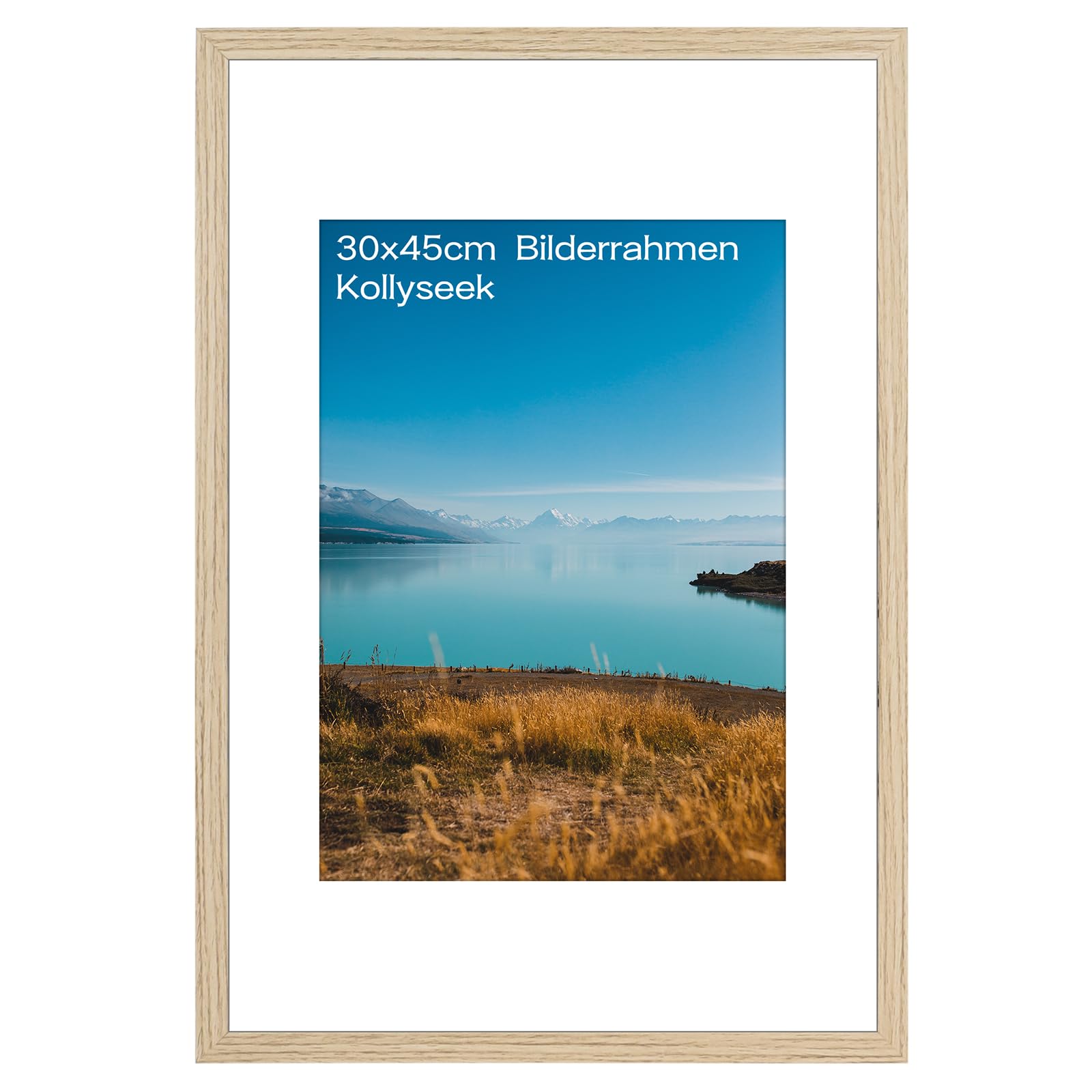 kollyseek 30x45cm MDF Picture Frame with Acrylic Glass and Natural Mount 12x18 in Display Photo Frame Decorative Poster Frame with Wood for Desktop/Wall Mounting (Natural)
