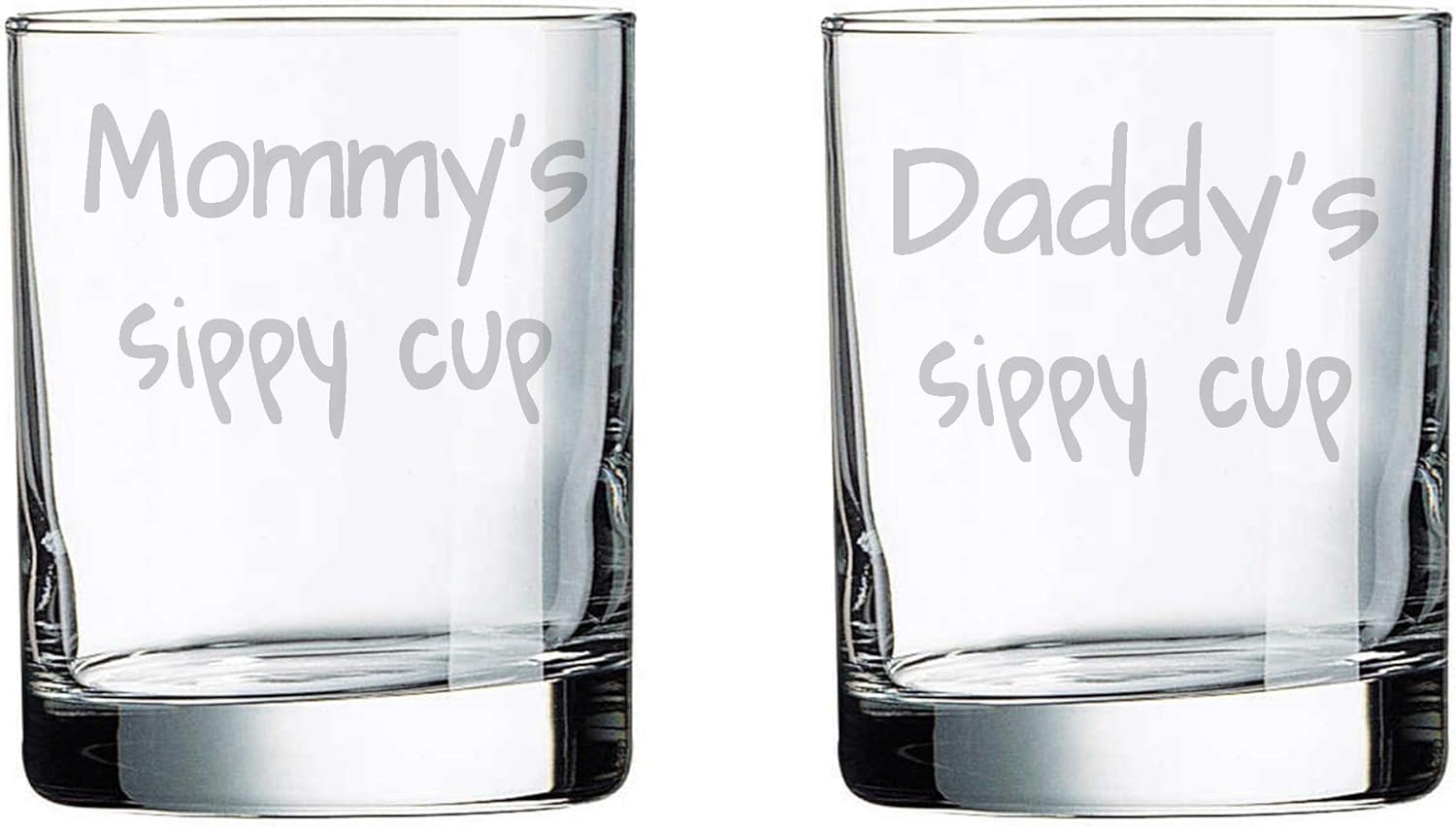 Daddy's Mommy's Sippy Cup funny birthday gift for Mom and Dad mother and father Parents from son daughter friends (16 oz beer pint glass)