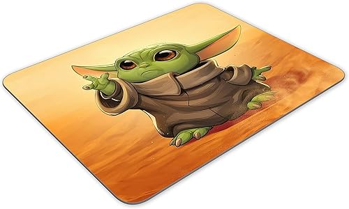 Miniatura 2 de Baby Yoda - Alfombrilla de mouse rectangular de goma antideslizante, utilizada para oficina y juegos en casa, 9.5 x 7.9 x 0.1 pulgadas
