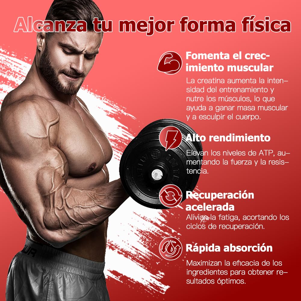 Gominolas de Creatina 90 unidades 1 envase 5000mg de Creatina Monohidratada por gominola con fórmula de gominolas de fruta prácticas y veganas para apoyo diario en entrenamiento