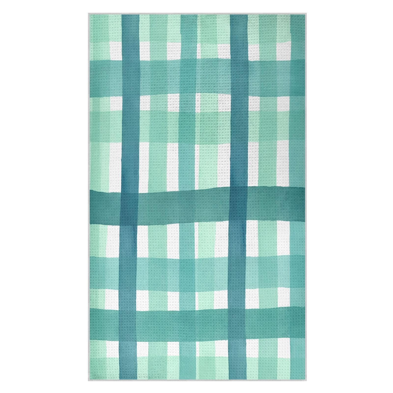 BURSTDDY Blue Checkered Kitchen Towels,Absorbent Dish Towels 1 Pack